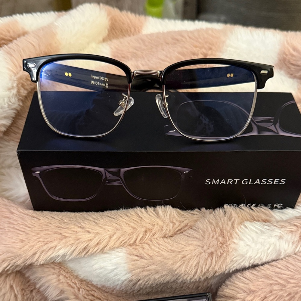 Black and Silver Smart Glasses